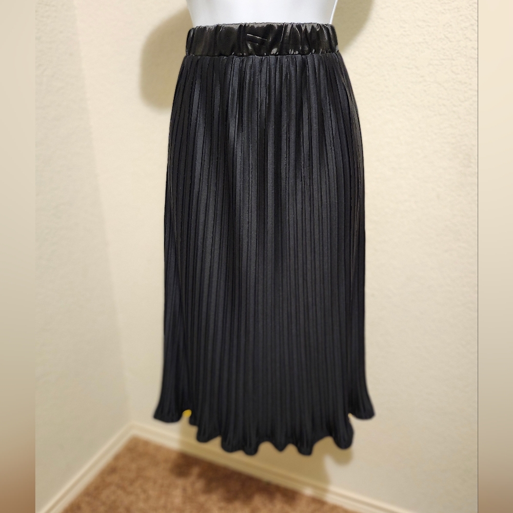 Long Black Pleated Skirt